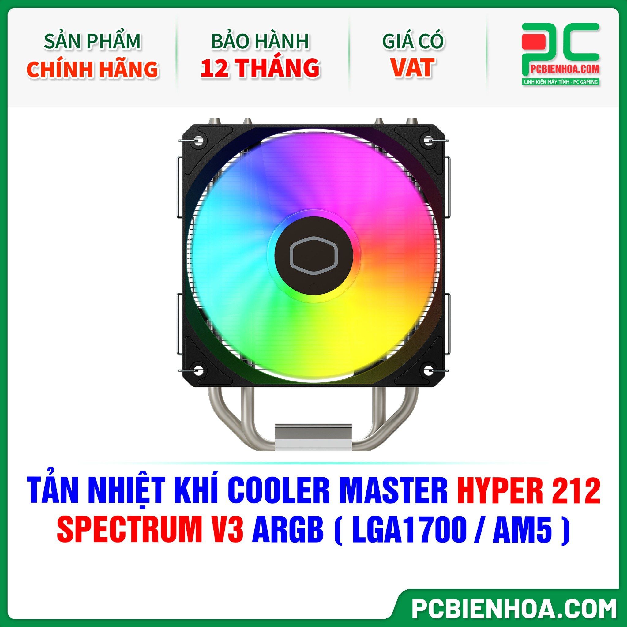  TẢN NHIỆT KHÍ COOLER MASTER HYPER 212 SPECTRUM V3 ARGB ( HỖ TRỢ SOCKET LGA1700 / AM5 ) 