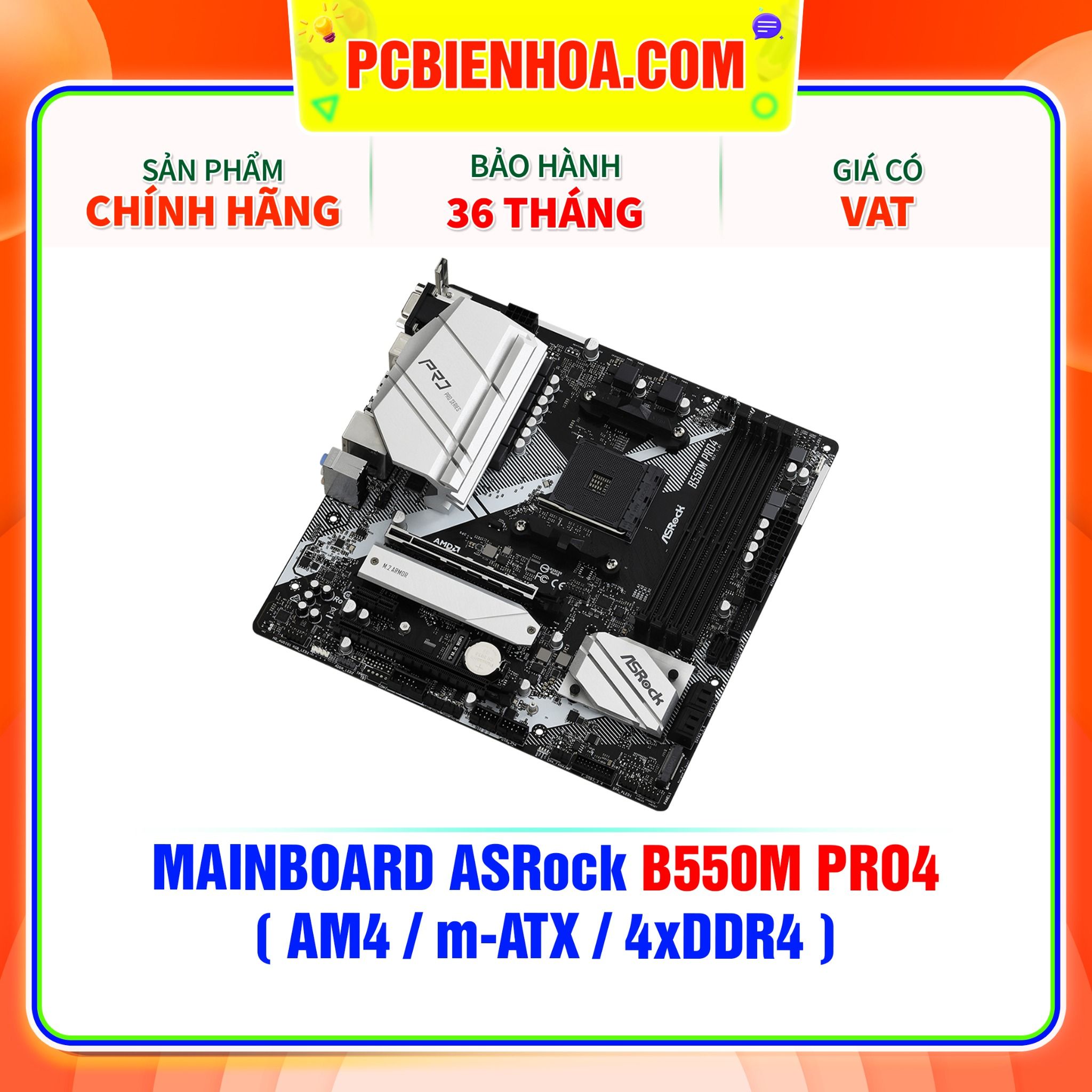  MAINBOARD ASRock B550M PRO4 ( AM4 / m-ATX / 4xDDR4 ) 