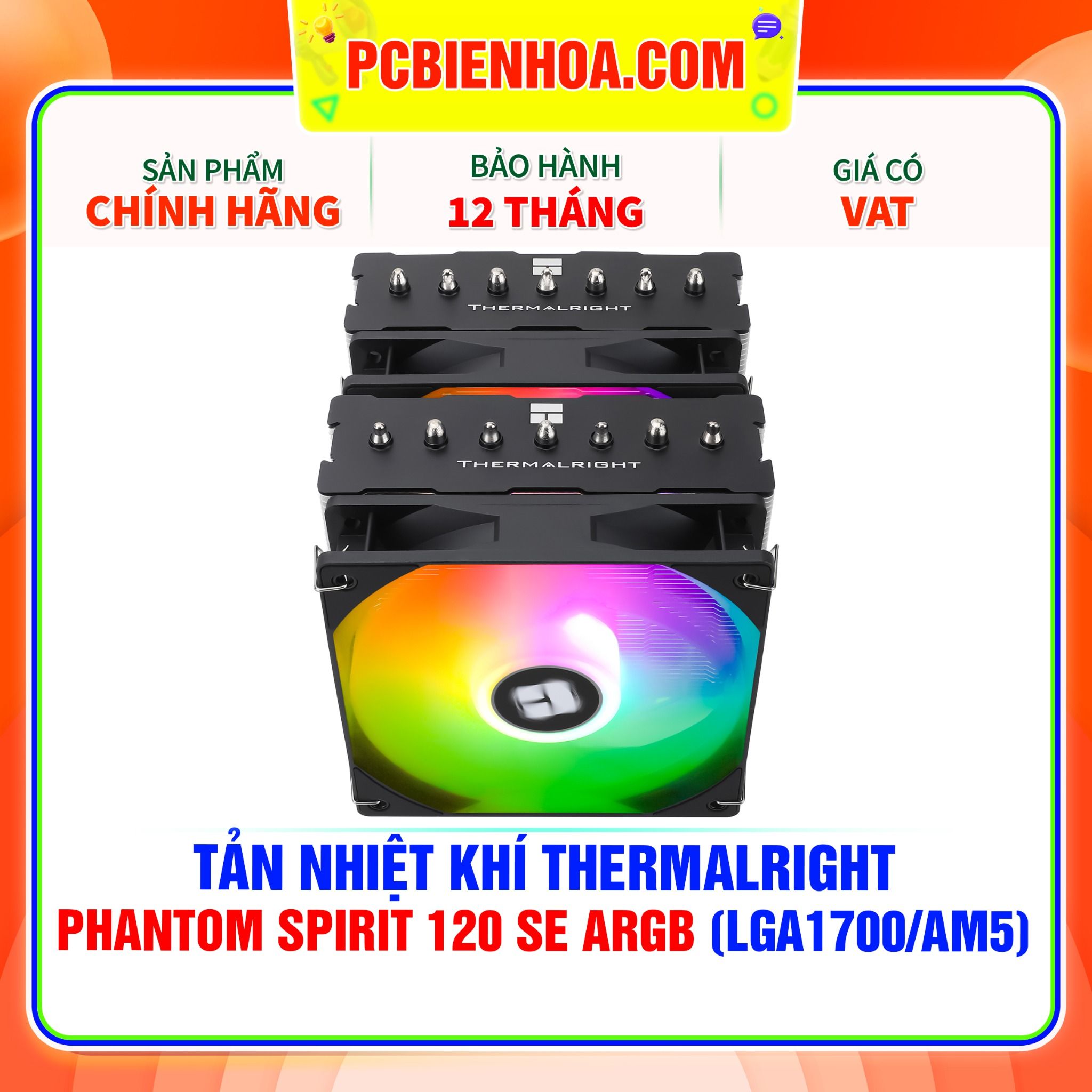  TẢN NHIỆT KHÍ THERMALRIGHT PHANTOM SPIRIT 120 SE ARGB ( HỖ TRỢ SOCKET LGA1700 / AM5 ) 