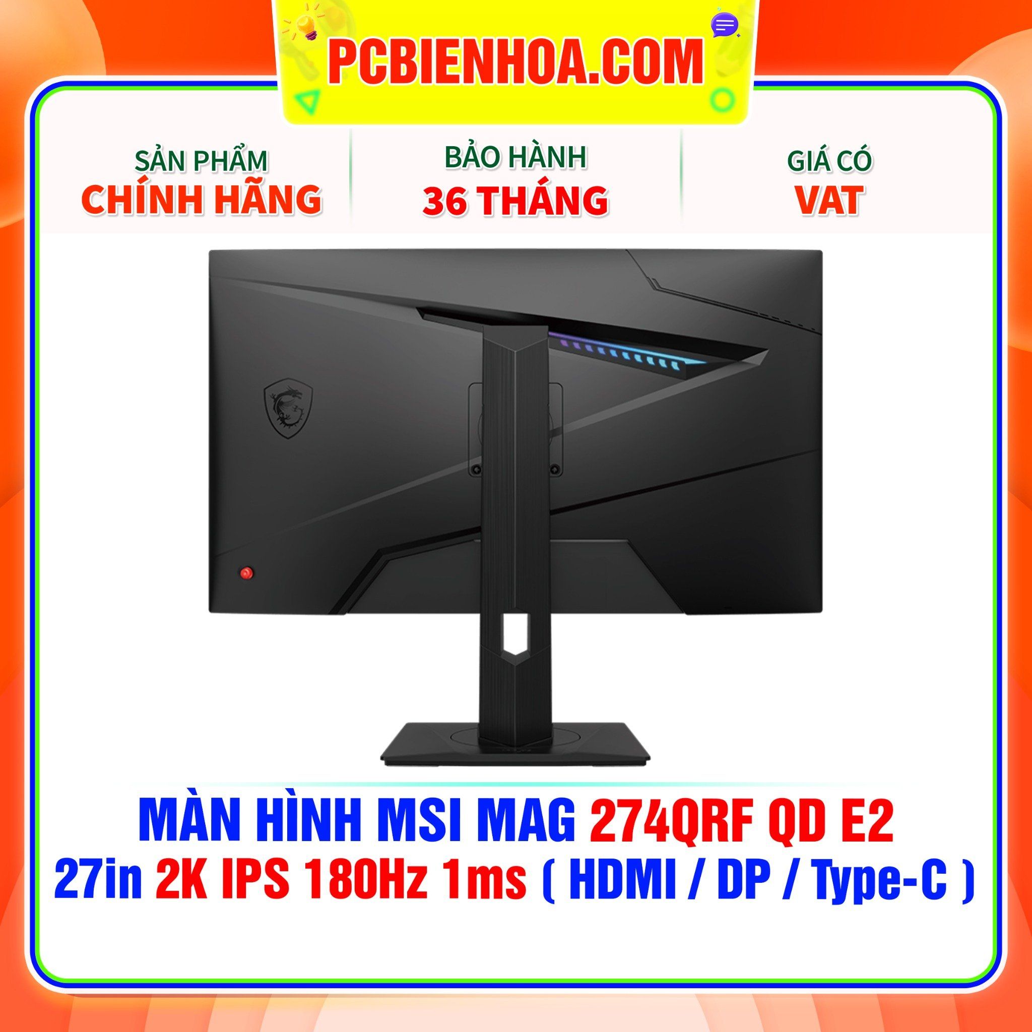  MÀN HÌNH MSI MAG 274QRF QD E2 - 27in 2K IPS 180Hz 1ms ( HDMI / DP / Type-C ) 