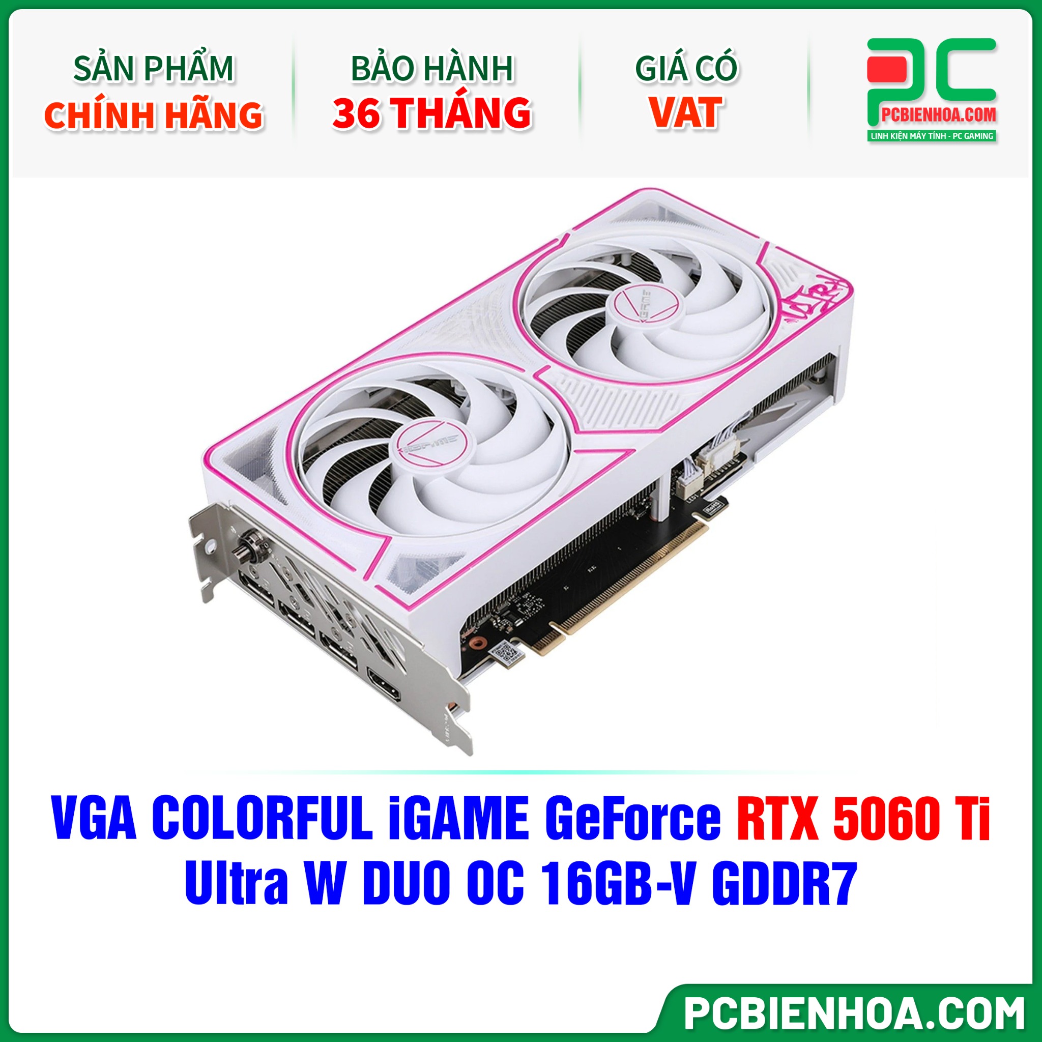 VGA COLORFUL iGAME GeForce RTX 5060 Ti Ultra W DUO OC 16GB-V GDDR7