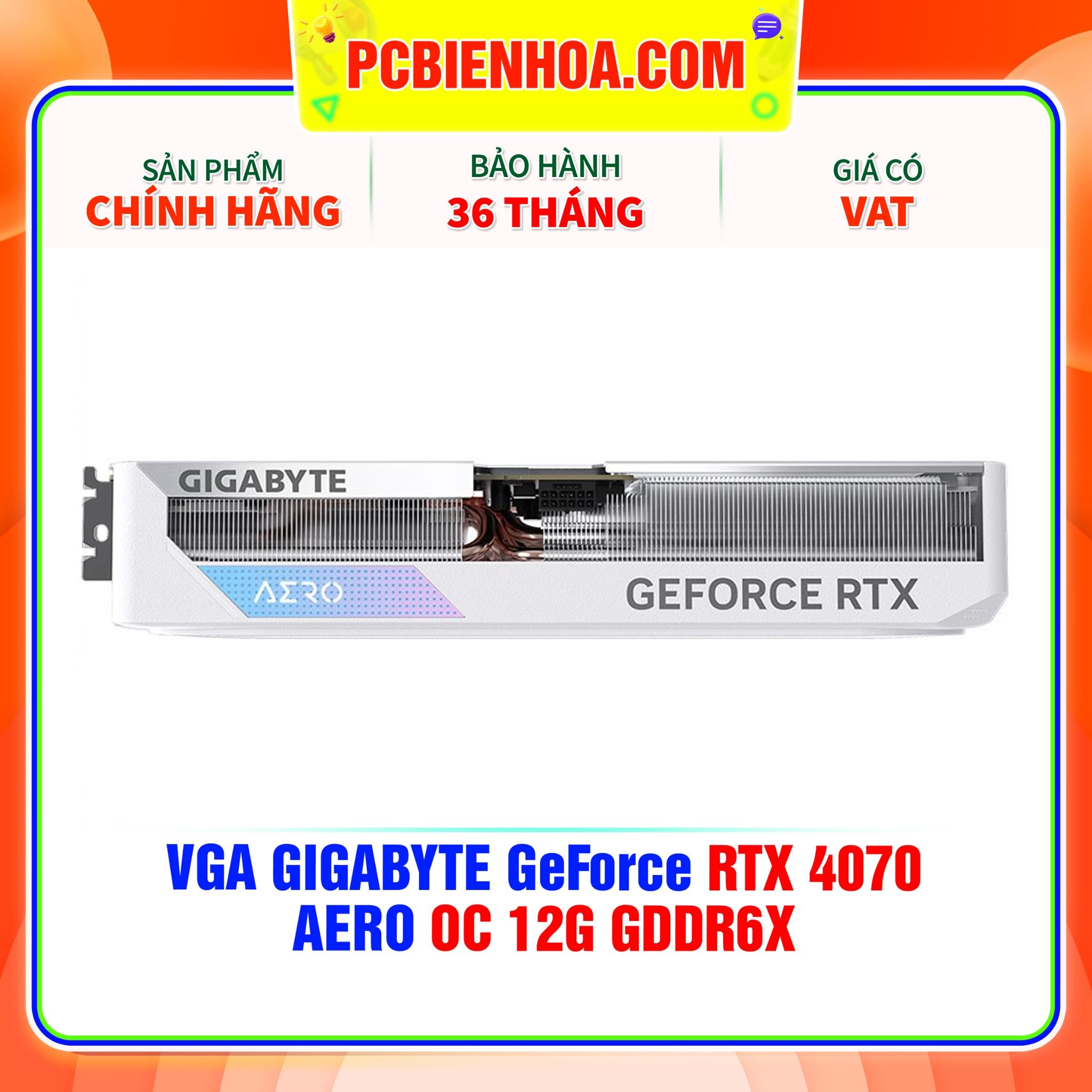  VGA GIGABYTE GeForce RTX 4070 AERO OC 12G GDDR6X (GV-N4070AERO OC-12GD) 