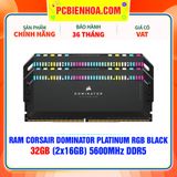  RAM CORSAIR DOMINATOR PLATINUM RGB BLACK 32GB (2x16GB) 5600MHz DDR5 (CMT32GX5M2B5600C36) 