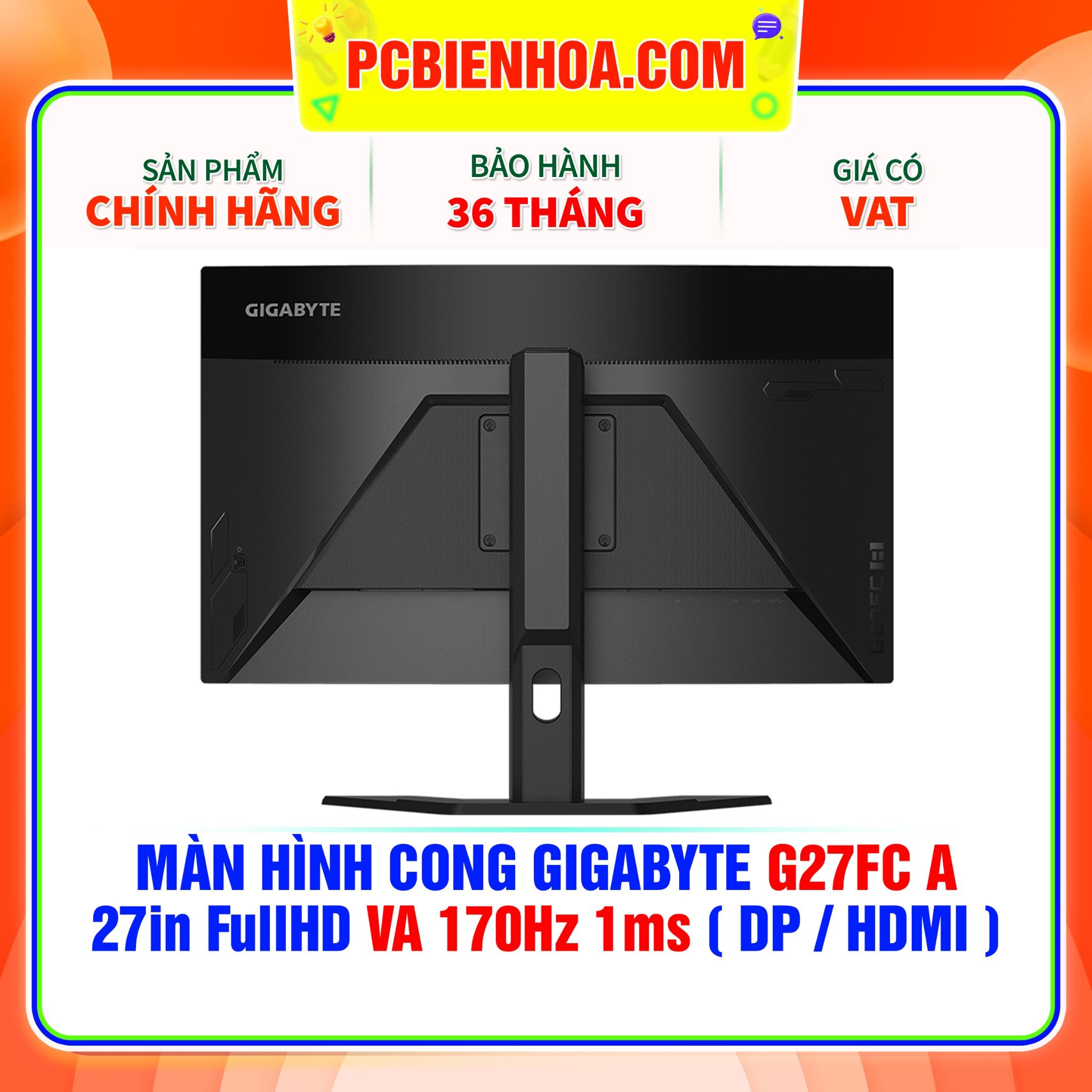  MÀN HÌNH CONG GIGABYTE G27FC A 27in FullHD VA 170Hz 1ms ( DP / HDMI ) 