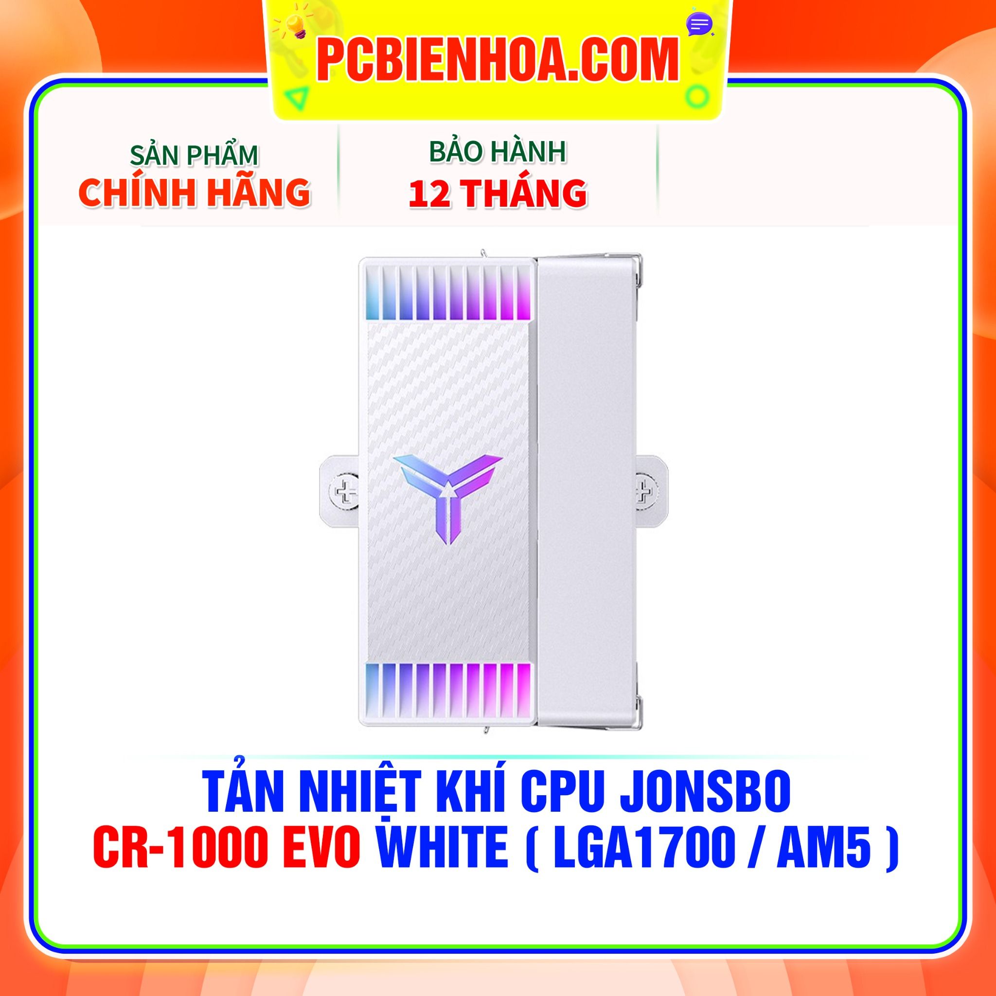  TẢN NHIỆT KHÍ CPU JONSBO CR-1000 EVO WHITE ( HỖ TRỢ SOCKET LGA1700 / AM5 ) 