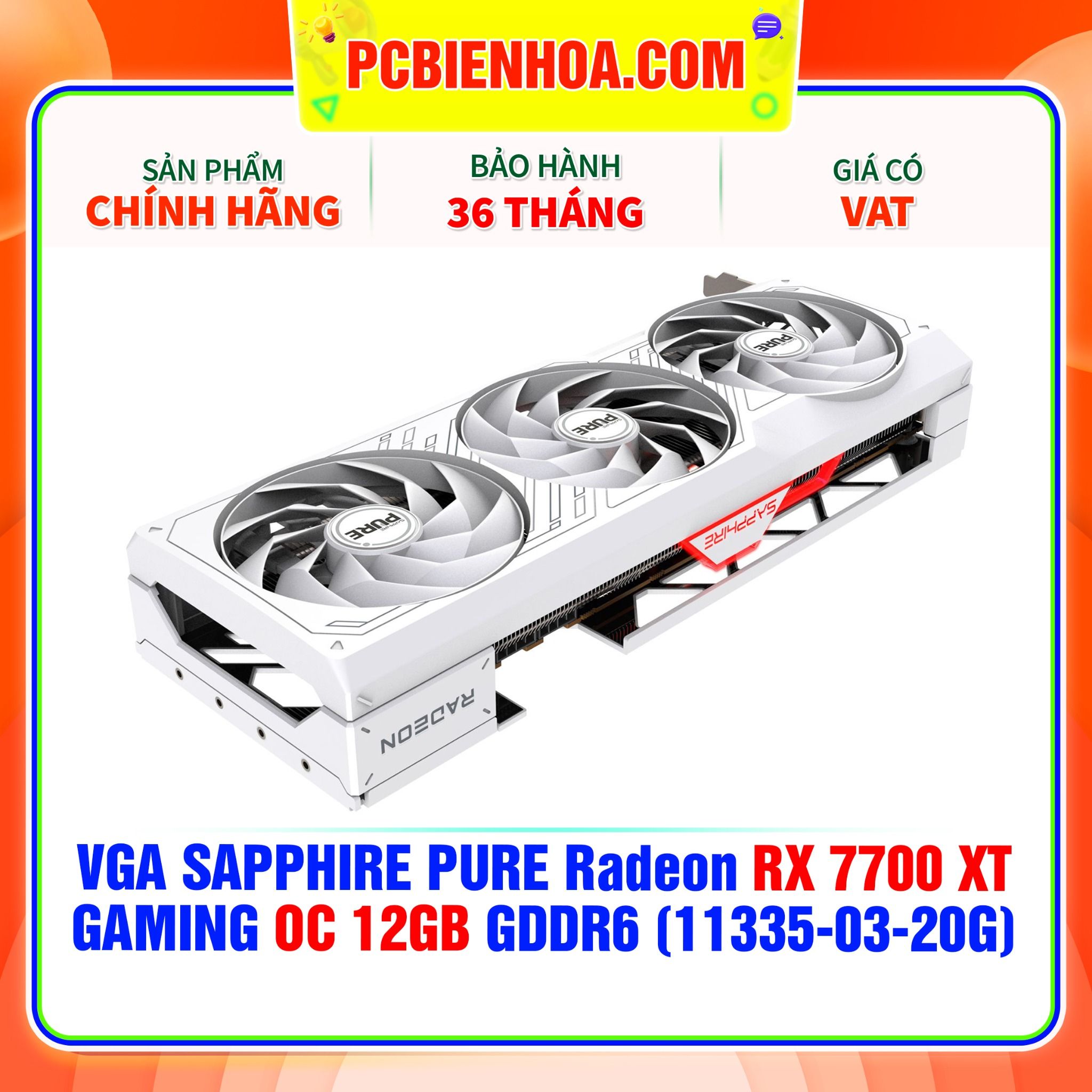  VGA SAPPHIRE PURE Radeon RX 7700 XT GAMING OC 12GB GDDR6 (11335-03-20G) 