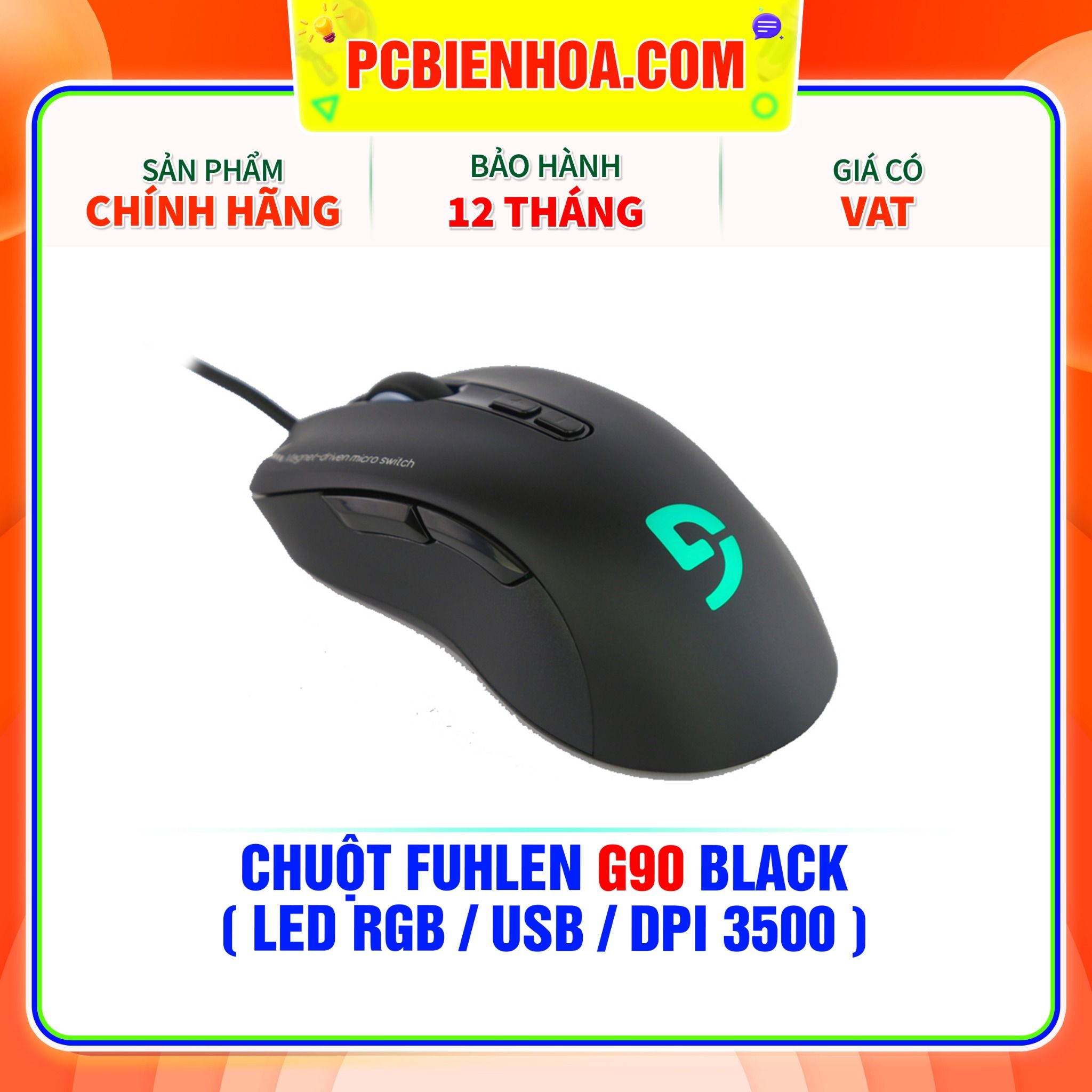  CHUỘT FUHLEN G90 BLACK ( LED RGB / USB / DPI 3500 ) 