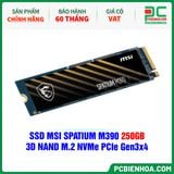  SSD MSI SPATIUM M390 250GB - 3D NAND M.2 NVMe PCIe Gen3x4 