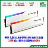  RAM G.SKILL RIPJAWS M5 WHITE RGB - 32GB (2x16GB) 5200MHz DDR5 ( F5-5200J4040A16GX2-RM5RW ) 
