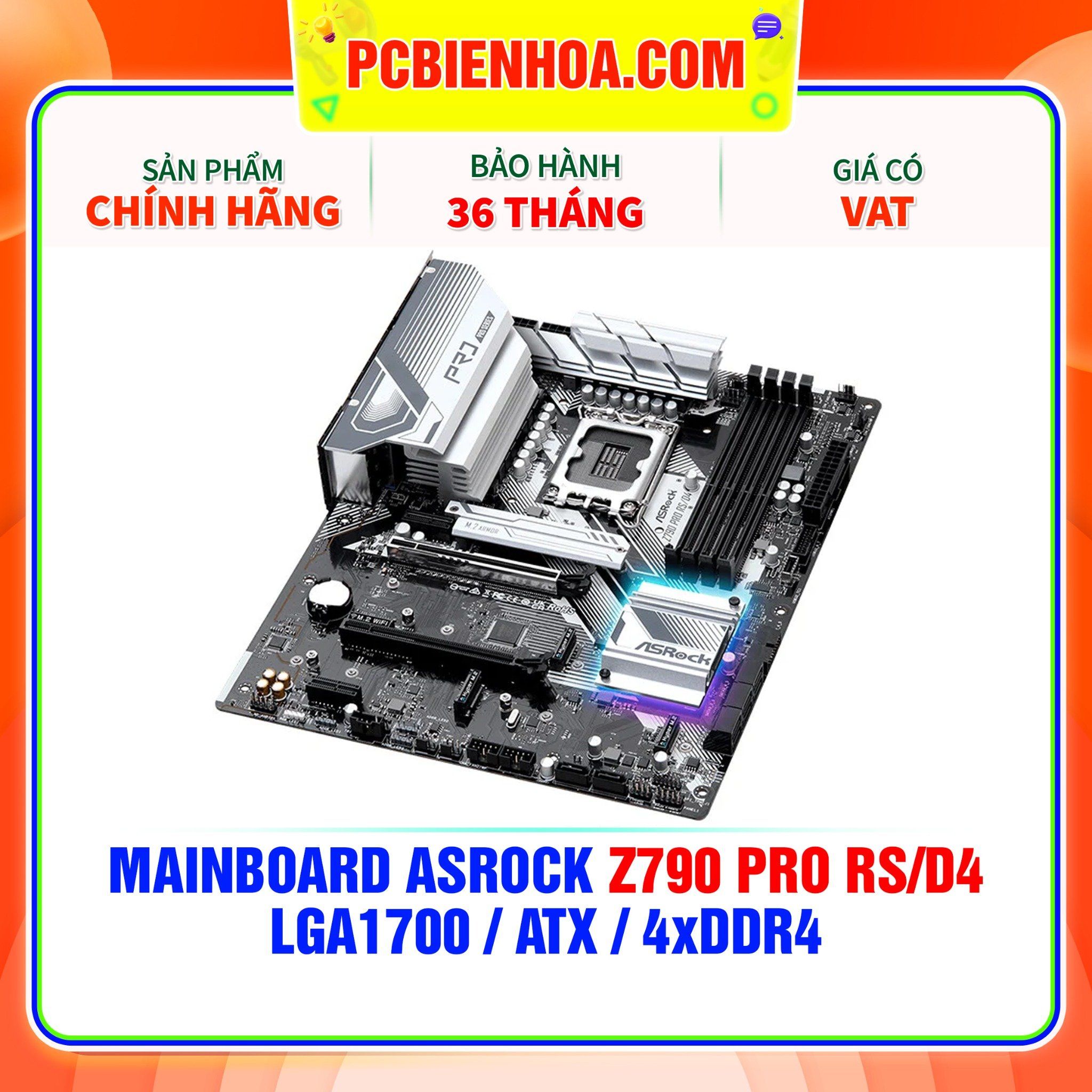  MAINBOARD ASRock Z790 Pro RS/D4 ( LGA1700 / ATX / 4xDDR4 ) 