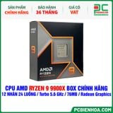  CPU AMD RYZEN 9 9900X BOX CHÍNH HÃNG ( 12 NHÂN 24 LUỒNG / Turbo 5.6 GHz / 76MB / Radeon Graphics ) 