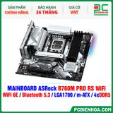  DDR5 - MAINBOARD ASRock B760M PRO RS WIFI ( WiFi 6E / Bluetooth 5.3 / LGA1700 / m-ATX / 4xDDR5 ) 
