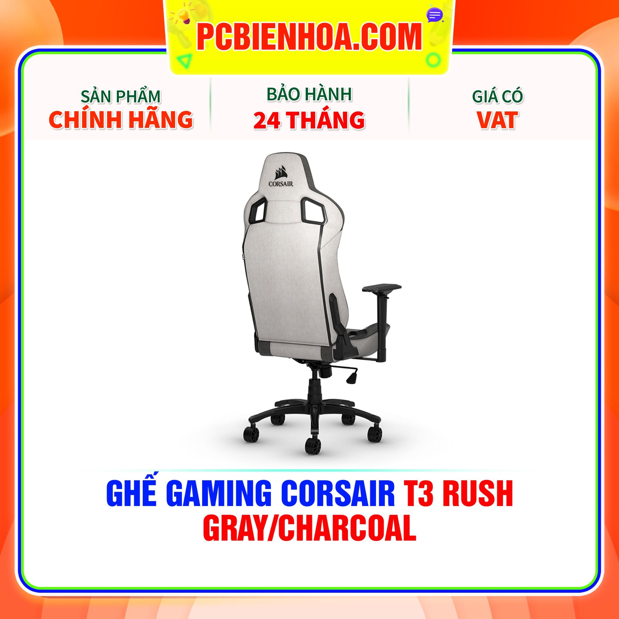  GHẾ GAMING CORSAIR T3 RUSH GRAY/CHARCOAL 