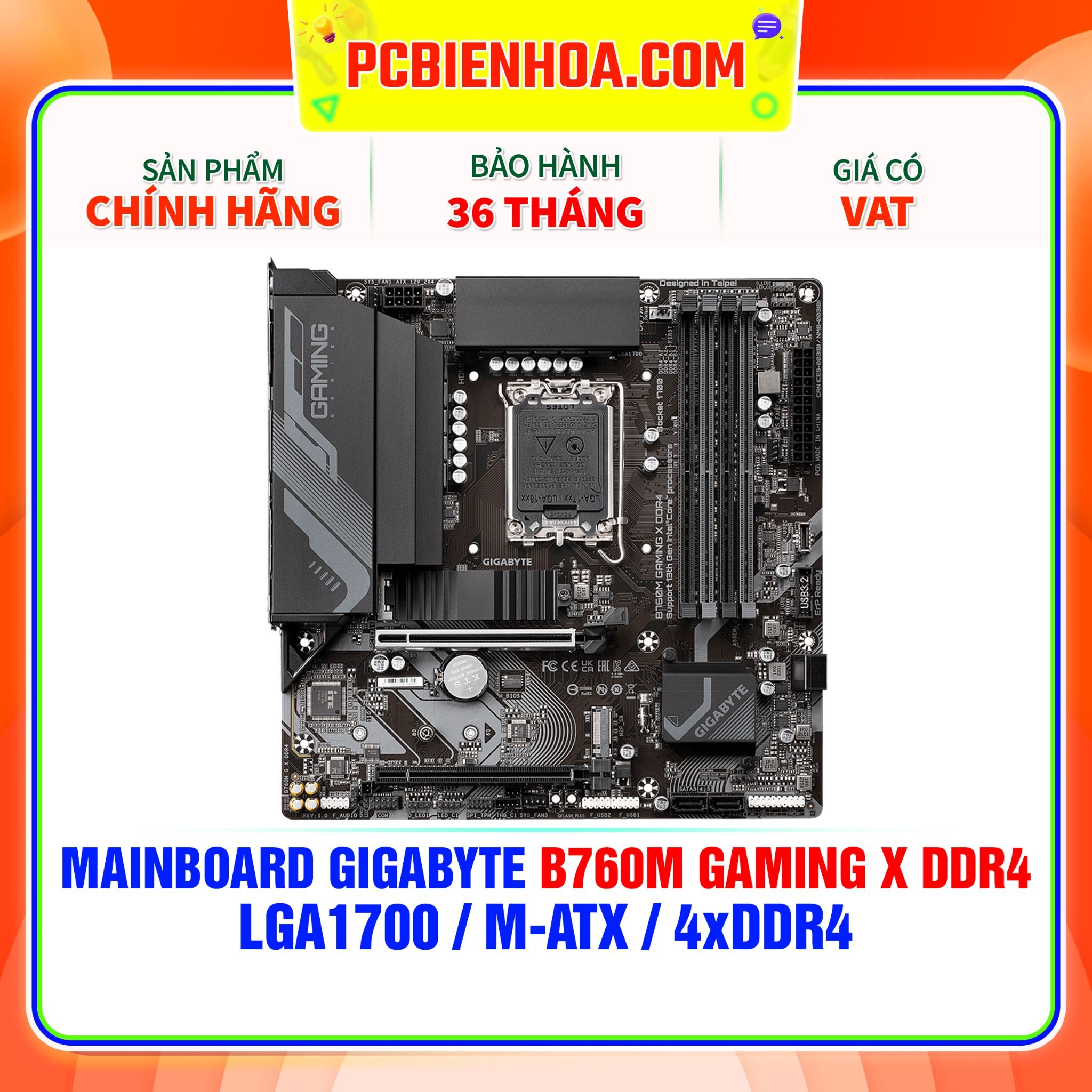  MAINBOARD GIGABYTE B760M GAMING X DDR4 ( LGA1700 / m-ATX / 4xDDR4 ) 
