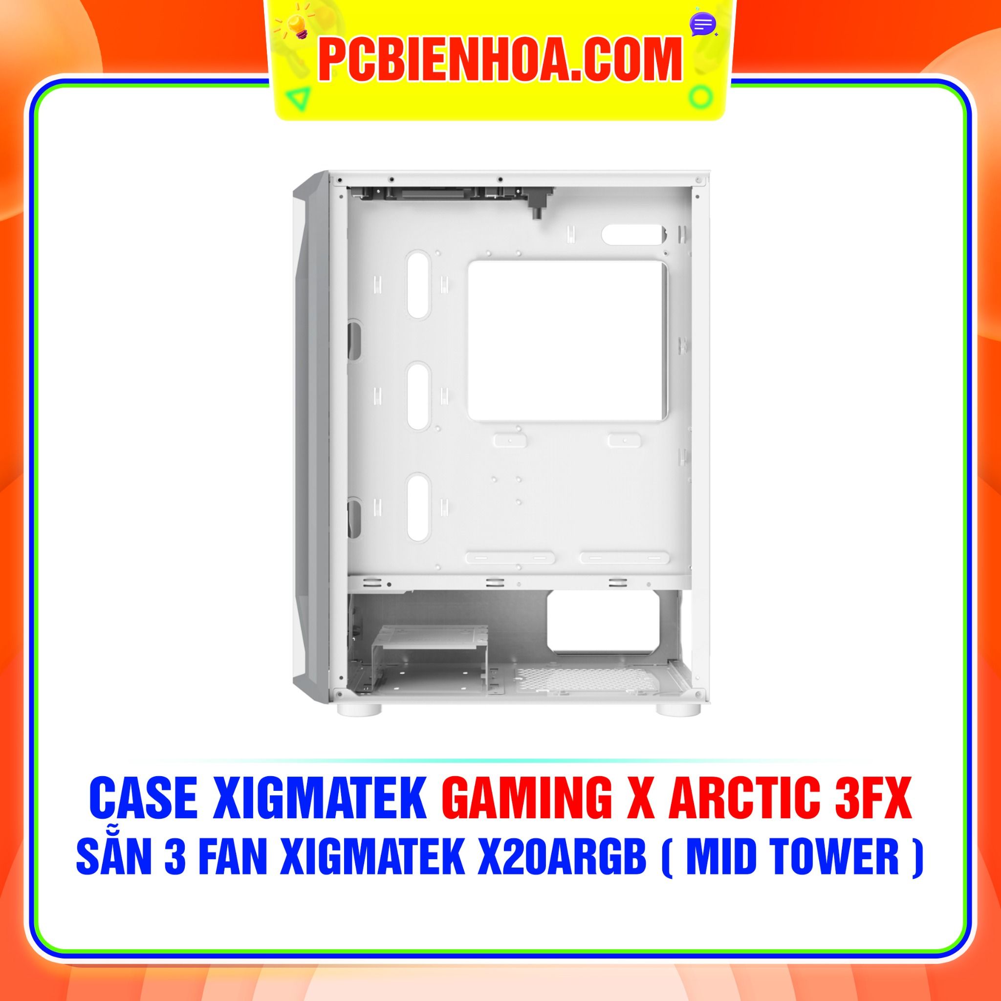  THANH LÝ - CASE XIGMATEK GAMING X ARCTIC 3FX (EN46720) - GAMING ATX, KÈM 03 FAN XIGMATEK X20ARGB ( MID TOWER ) 