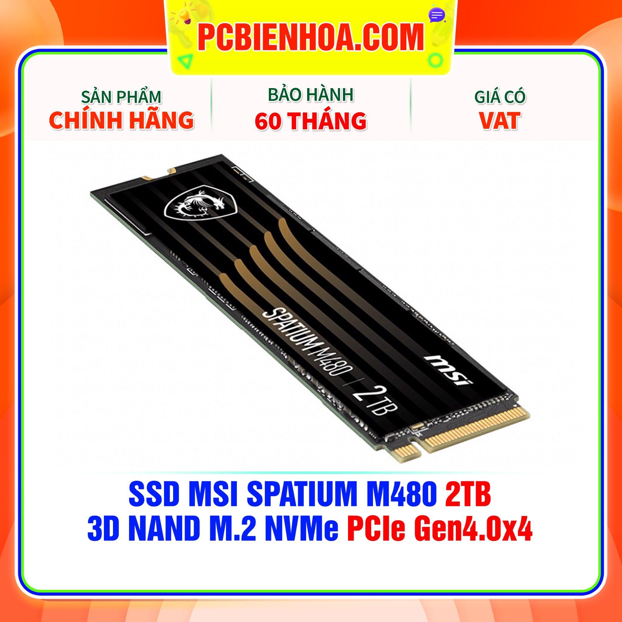  SSD MSI SPATIUM M480 2TB - 3D NAND M.2 NVMe PCIe Gen4.0x4 