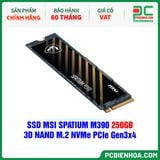  SSD MSI SPATIUM M390 250GB - 3D NAND M.2 NVMe PCIe Gen3x4 