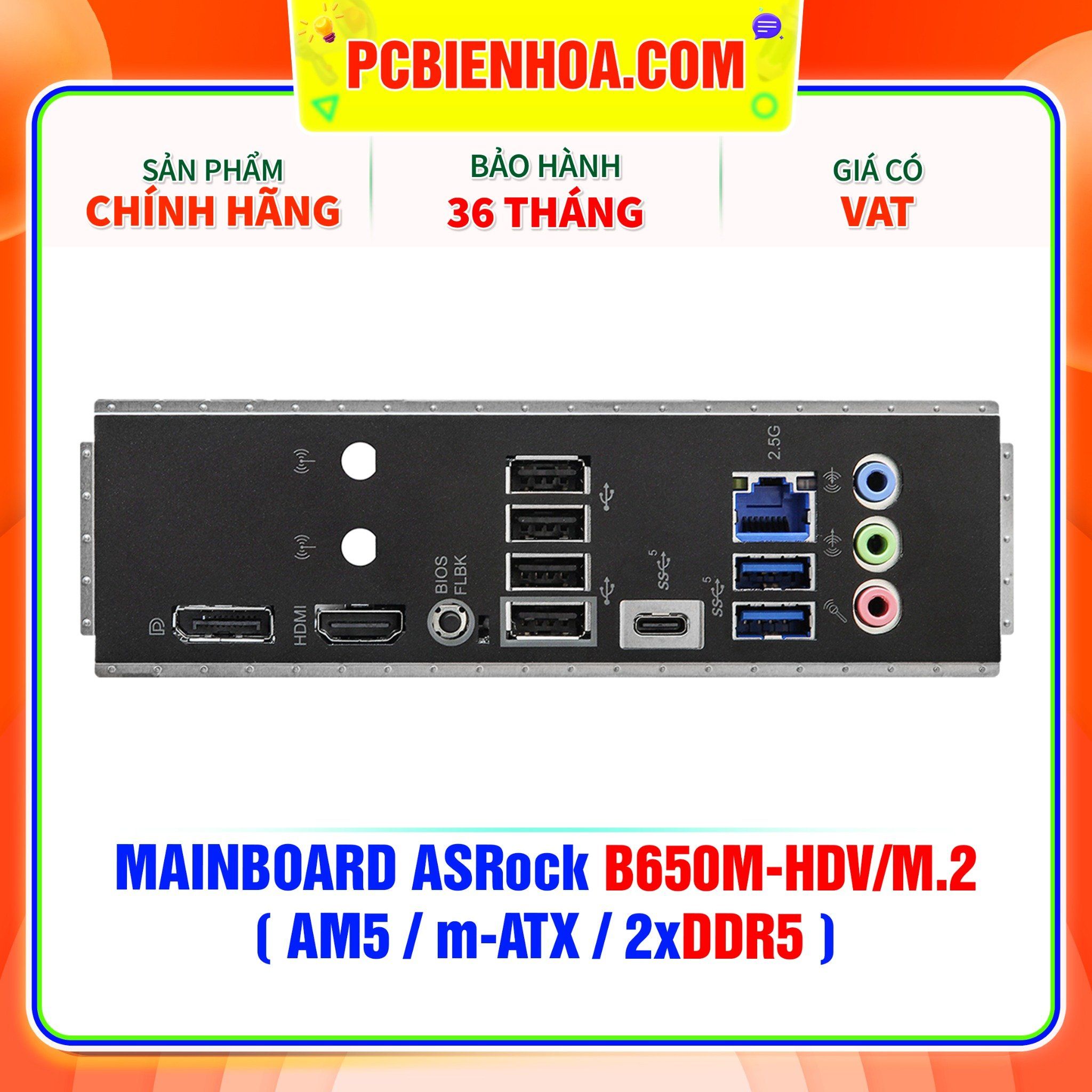  DDR5 - MAINBOARD ASRock B650M-HDV/M.2 ( AM5 / m-ATX / 2xDDR5 ) 