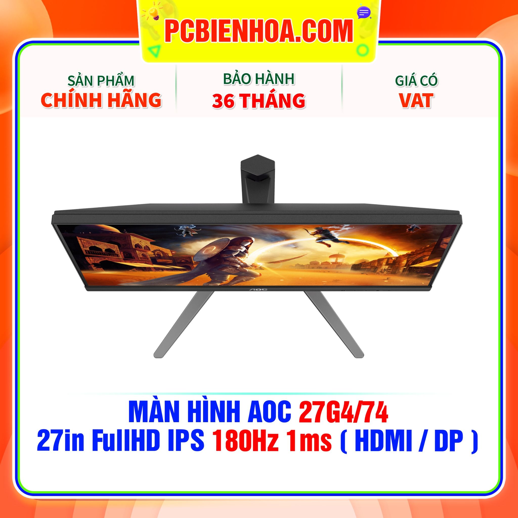  MÀN HÌNH AOC 27G4/74 - 27in FullHD IPS 180Hz 1ms ( HDMI / DP ) 