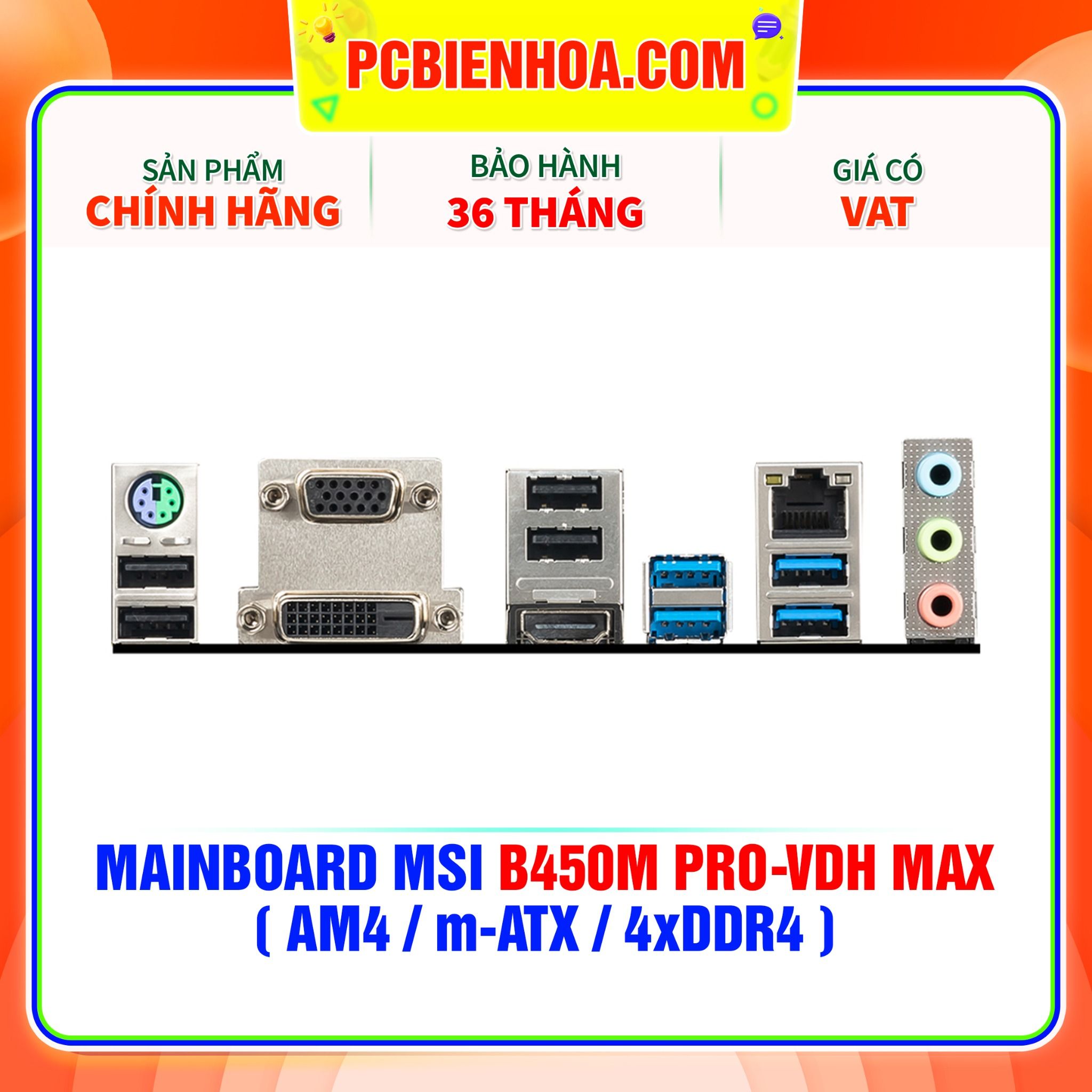  MAINBOARD MSI B450M PRO-VDH MAX ( AM4 / m-ATX / 4xDDR4 ) 