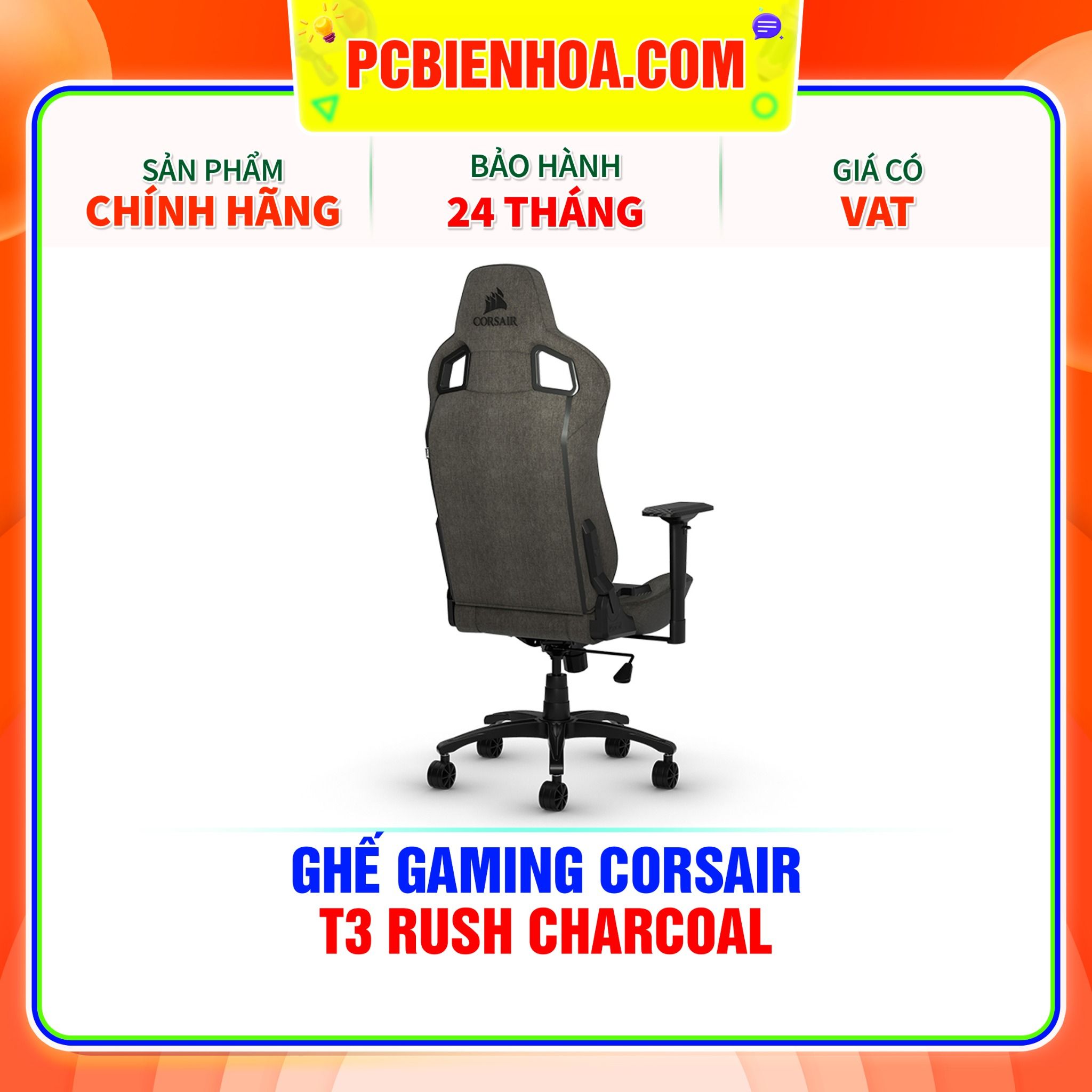  GHẾ GAMING CORSAIR T3 RUSH CHARCOAL 