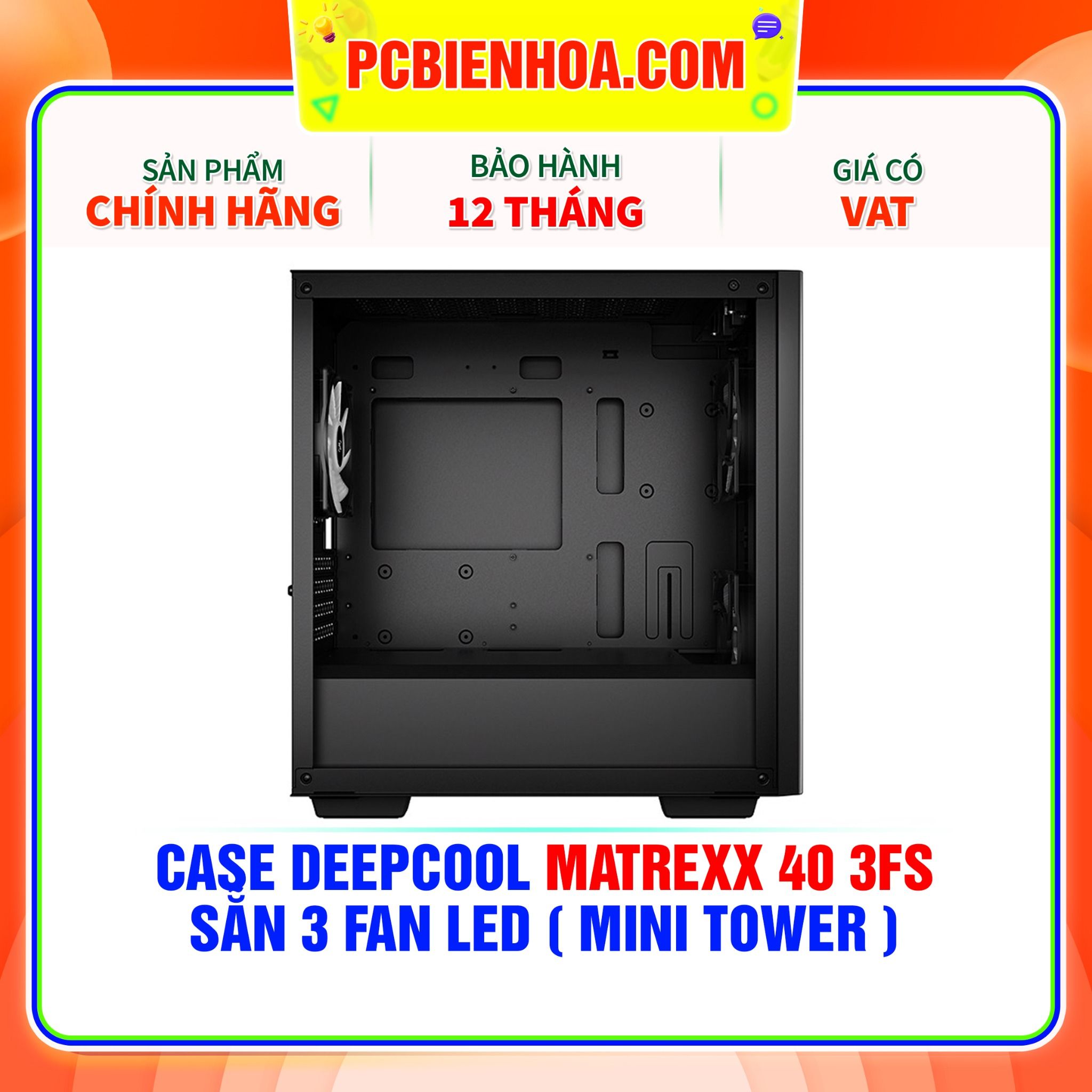  CASE DEEPCOOL MATREXX 40 3FS - SẴN 3 FAN LED ( MINI TOWER ) 