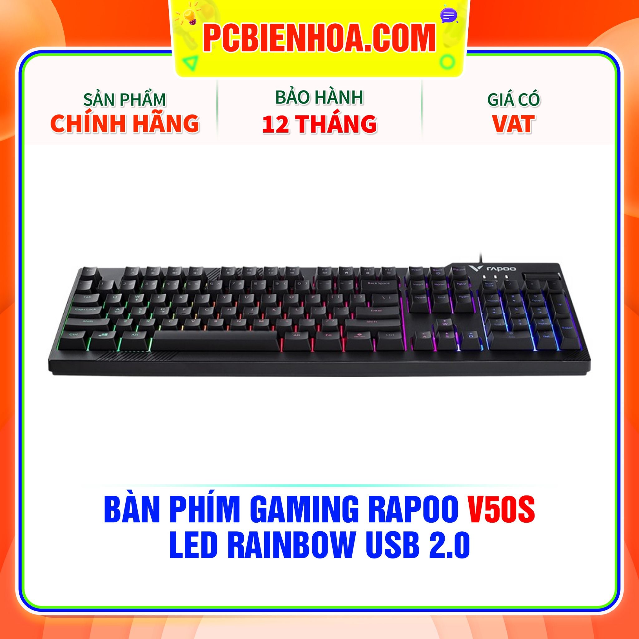  BÀN PHÍM GAMING RAPOO V50S - LED RAINBOW USB 2.0 