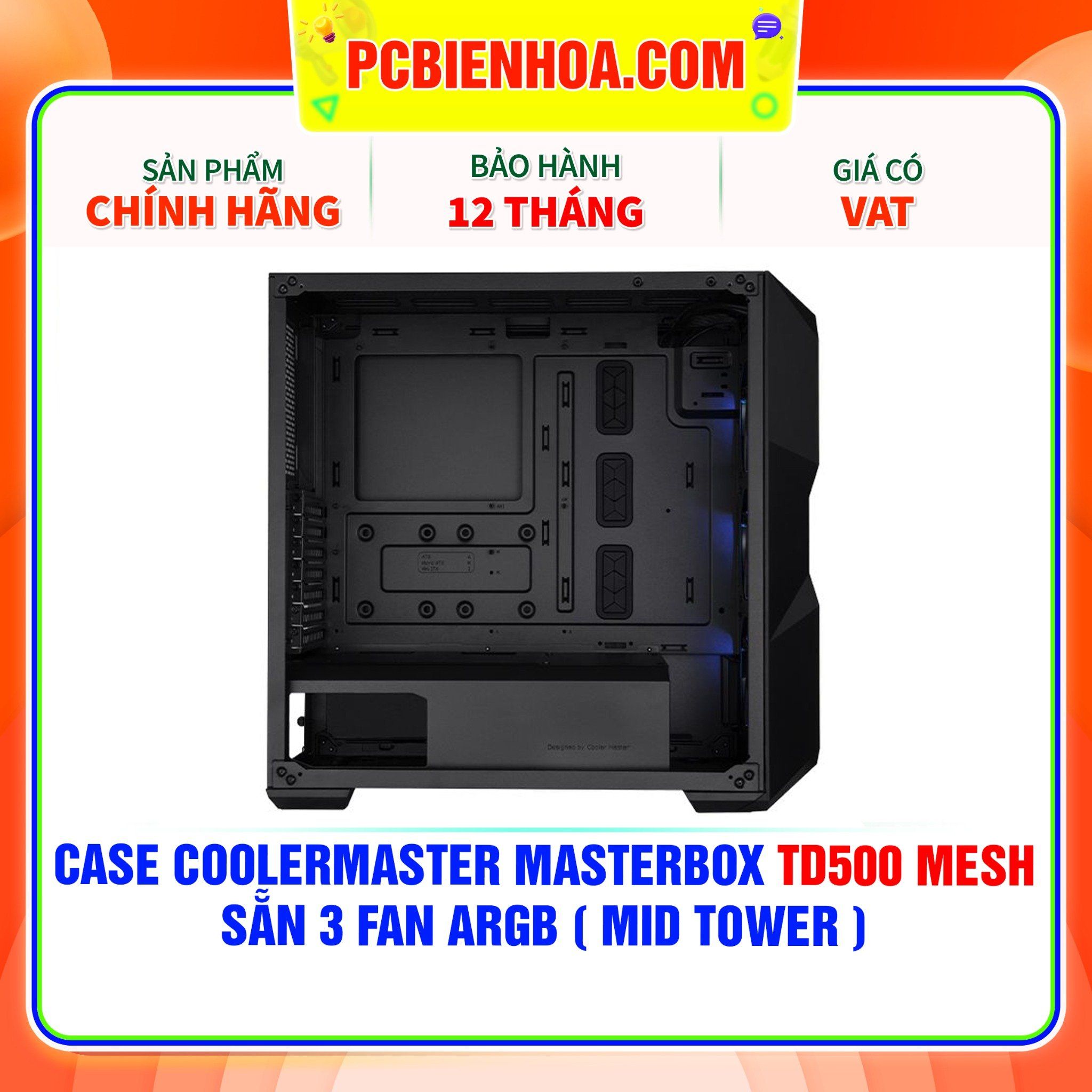  CASE COOLERMASTER MASTERBOX TD500 MESH - SẴN 3 FAN ARGB ( MID TOWER ) 