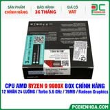  CPU AMD RYZEN 9 9900X BOX CHÍNH HÃNG ( 12 NHÂN 24 LUỒNG / Turbo 5.6 GHz / 76MB / Radeon Graphics ) 