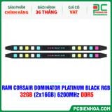  RAM CORSAIR DOMINATOR PLATINUM BLACK RGB - 32GB (2x16GB) 6200MHz DDR5 ( CMT32GX5M2X6200C36 ) 