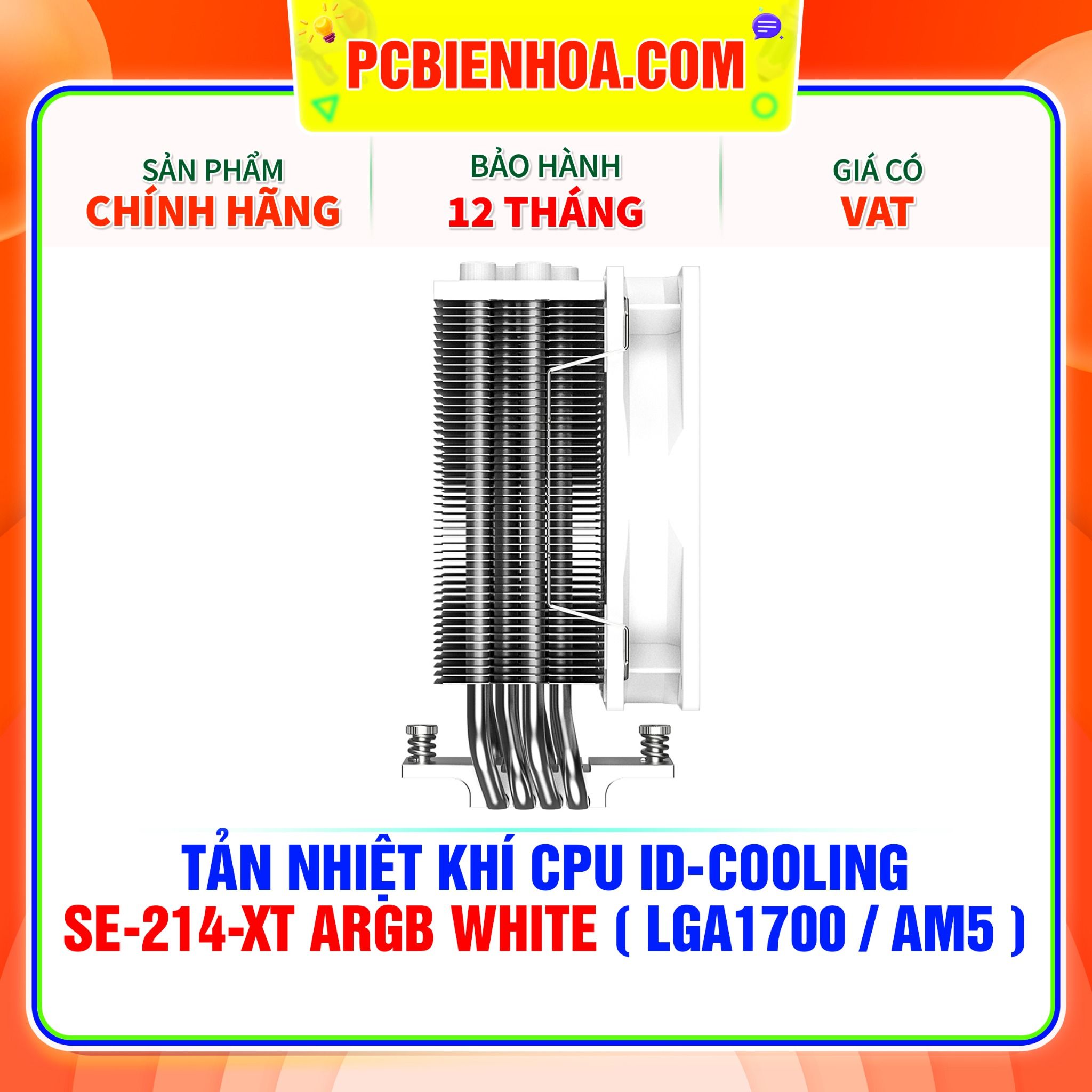  TẢN NHIỆT KHÍ CPU ID-COOLING SE-214-XT ARGB WHITE ( HỖ TRỢ SOCKET LGA1700 / AM5 ) 