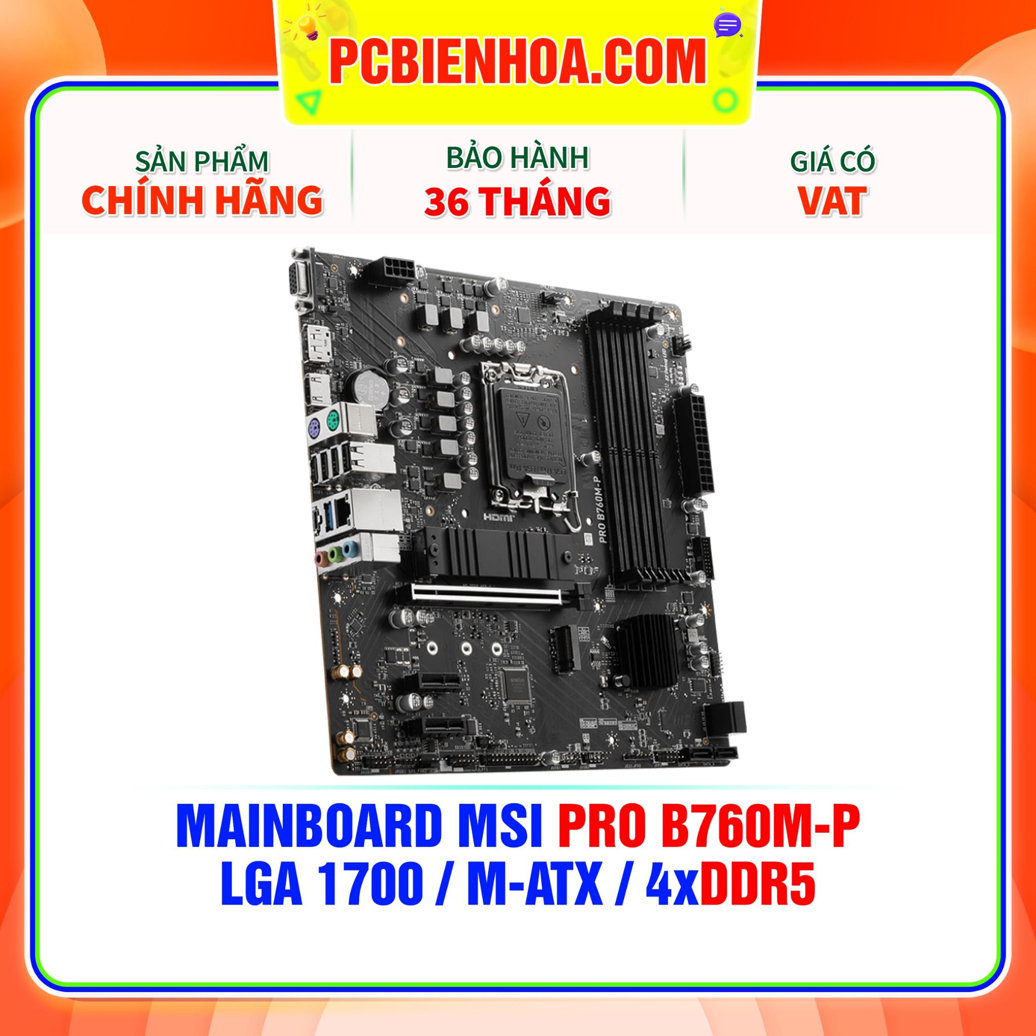  DDR5 - MAINBOARD MSI PRO B760M-P ( LGA1700 / M-ATX / 4xDDR5 ) 