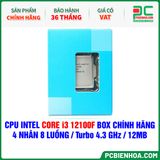  CPU INTEL CORE i3 12100F BOX CHÍNH HÃNG ( 4 NHÂN 8 LUỒNG / Turbo 4.3 GHz / 12MB ) 
