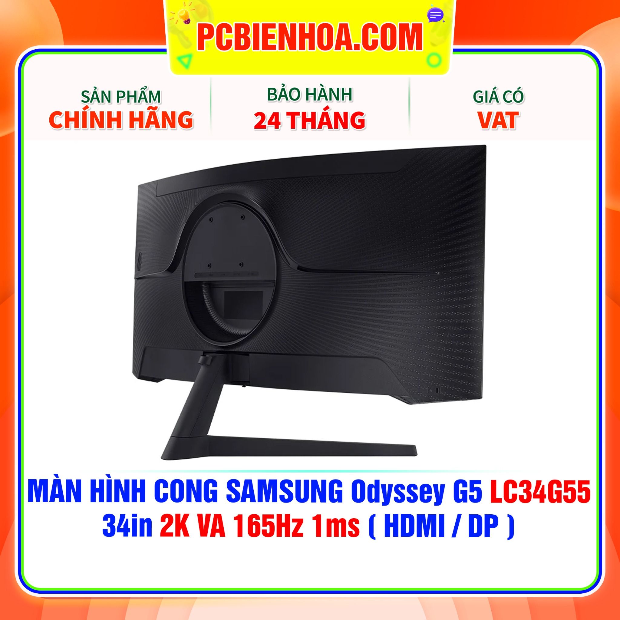  MÀN HÌNH CONG SAMSUNG Odyssey G5 LC34G55 34in 2K VA 165Hz 1ms ( HDMI / DP ) - LC34G55TWWEXXV 