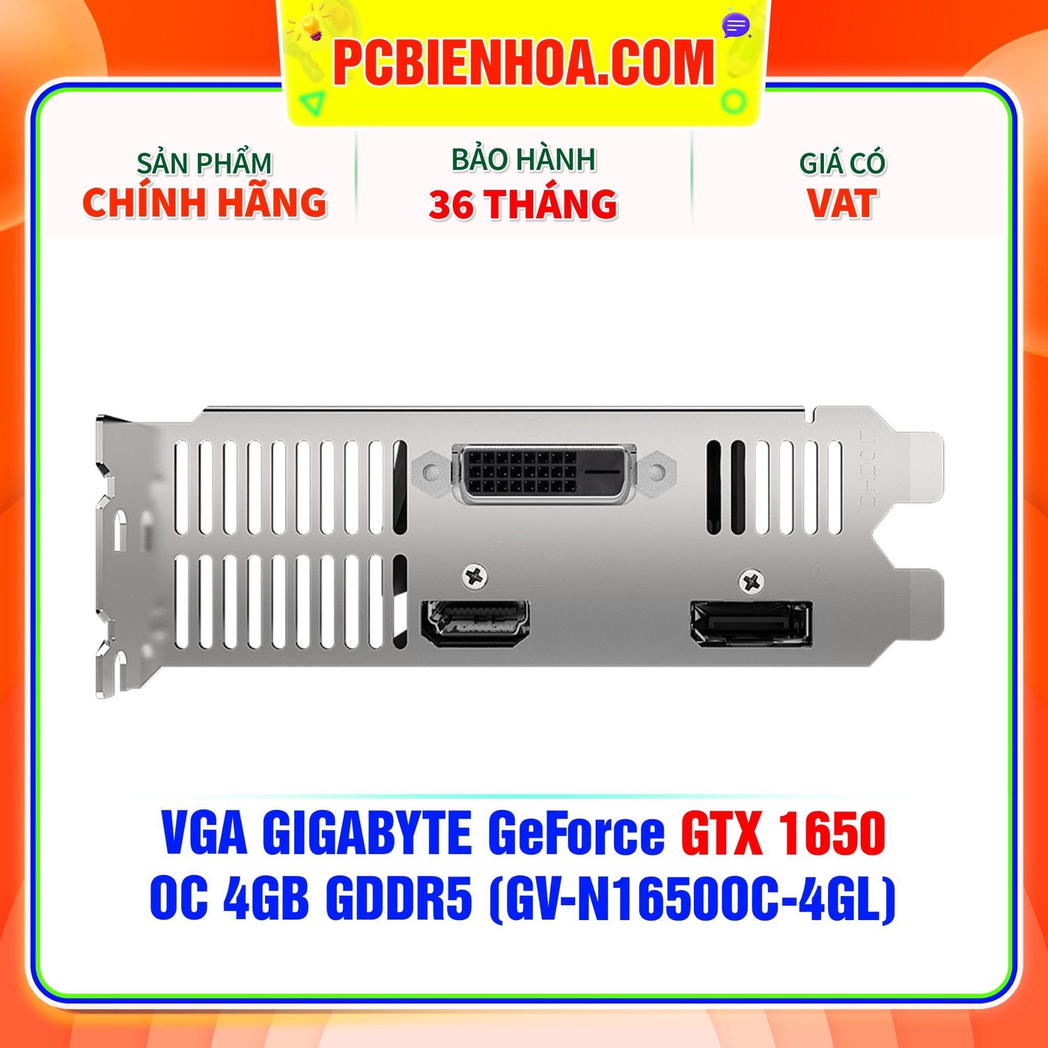  VGA GIGABYTE GeForce GTX 1650 OC 4GB GDDR5 (GV-N1650OC-4GL) 