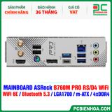  MAINBOARD ASRock B760M PRO RS/D4 WiFi ( WiFi 6E / Bluetooth 5.3 / LGA1700 / M-ATX / 4xDDR4 ) 