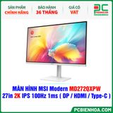  MÀN HÌNH MSI Modern MD272QXPW TRẮNG - 27in 2K IPS 100Hz 1ms ( DP / HDMI / Type-C ) 
