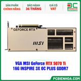  VGA MSI GeForce RTX 5070 Ti 16G INSPIRE 3X OC PLUS GDDR7 