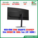  MÀN HÌNH CONG GIGABYTE G34WQCP - 34in UWQHD VA 180Hz 1ms ( DP / HDMI ) 
