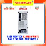  CASE MONTECH X2 MESH WHITE - SẴN 3 FAN LED ( MID TOWER ) 