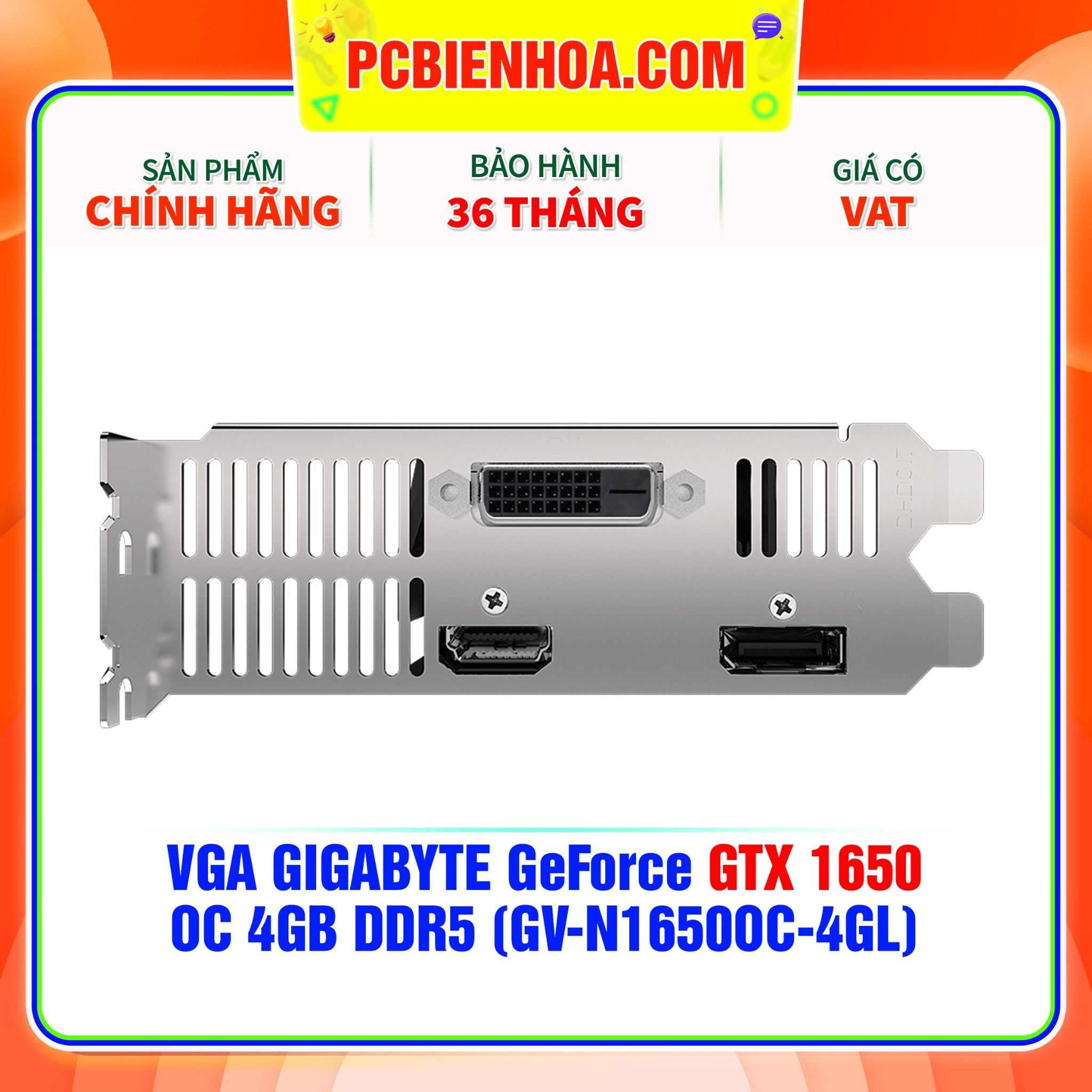  VGA GIGABYTE GeForce GTX 1650 OC 4GB DDR5 (GV-N1650OC-4GL) 