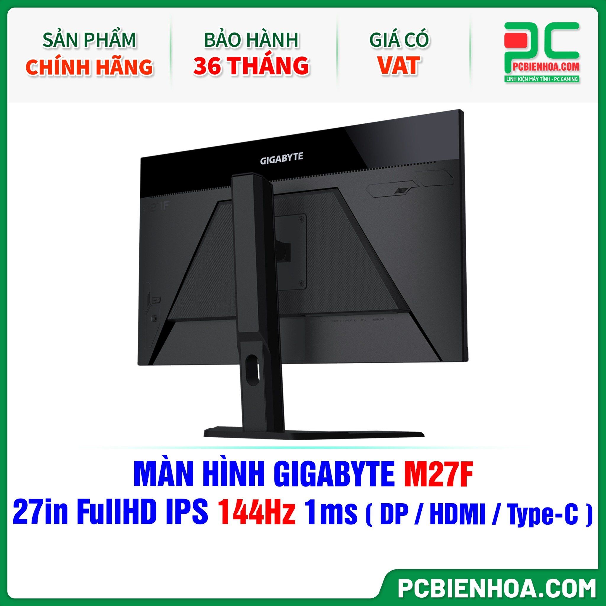  MÀN HÌNH GIGABYTE M27F - 27in FullHD IPS 144Hz 1ms ( DP / HDMI / USB Type-C ) 
