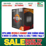  CPU AMD Ryzen 5 5500GT BOX CHÍNH HÃNG ( 6 NHÂN 12 LUỒNG / Turbo 4.4 GHz / 19MB / Vega 7 Graphics ) 