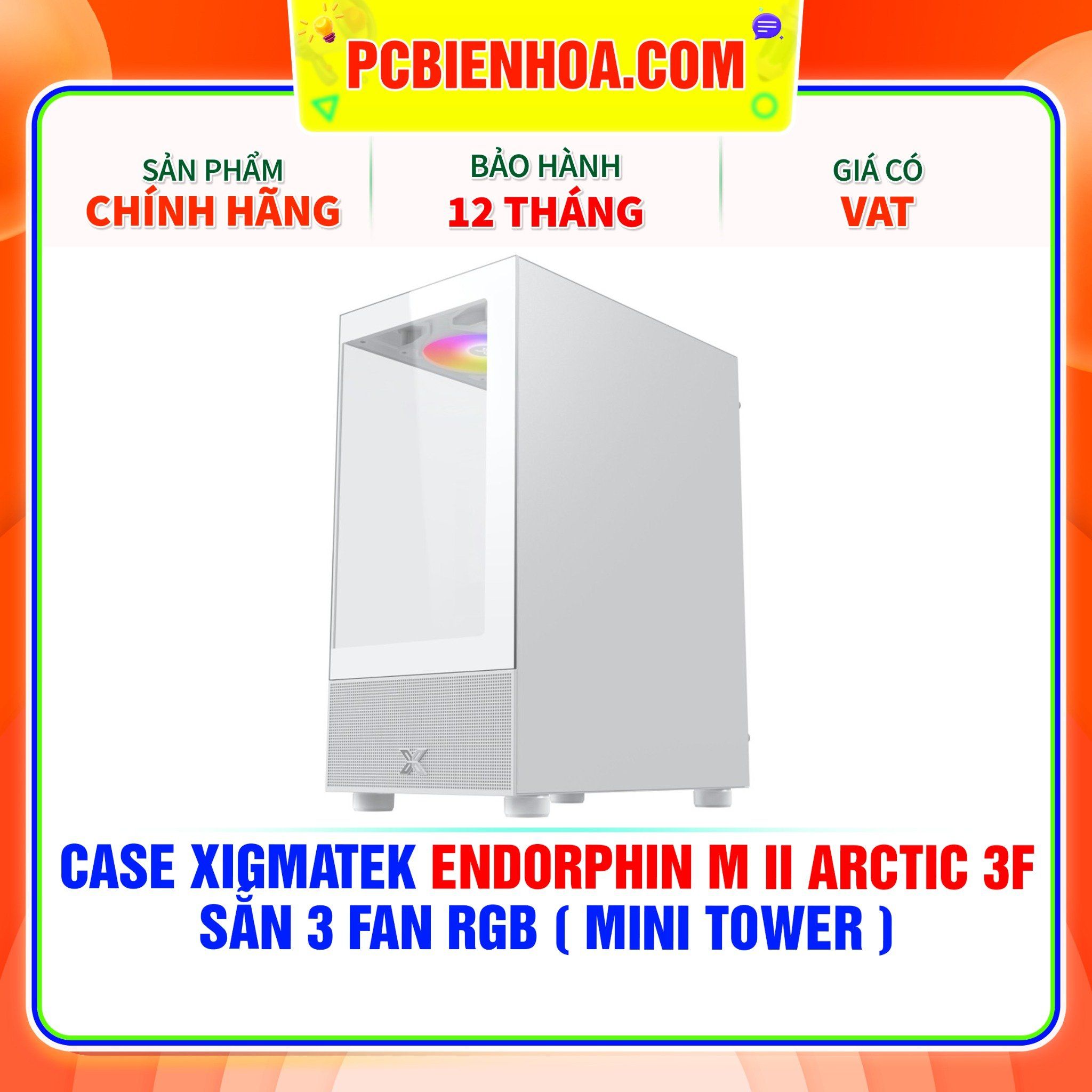  CASE XIGMATEK ENDORPHIN M II ARCTIC 3F - SẴN 3 FAN RGB ( MINI TOWER - EN42928 ) 