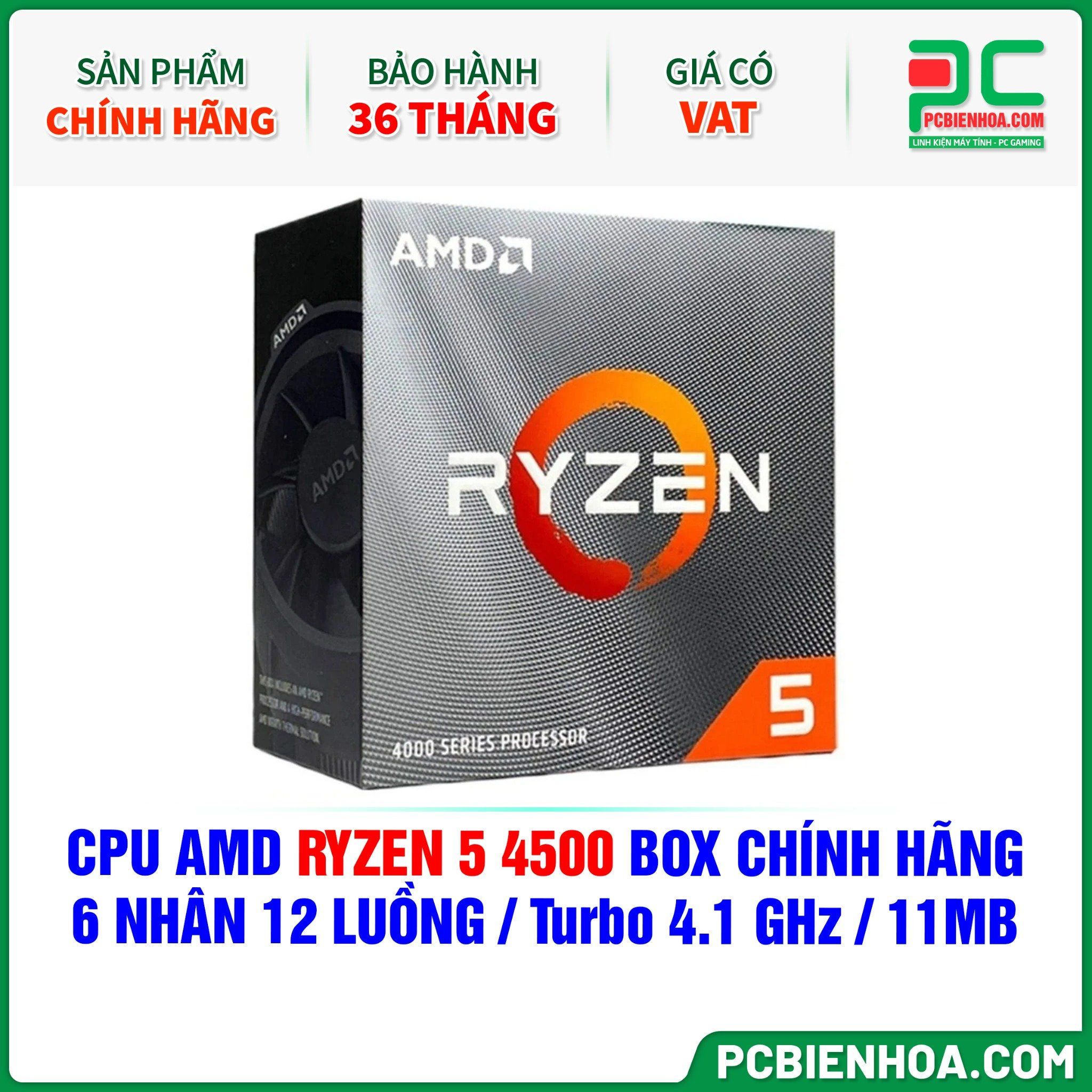 CPU AMD Ryzen 5 4500 CHÍNH HÃNG 6 NHÂN 12 LUỒNG 3.6 - 4.1