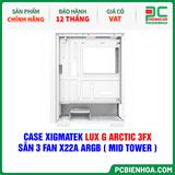  THANH LÝ - CASE XIGMATEK LUX G ARCTIC 3FX - SẴN 3 FAN X22A ARGB ( MID TOWER - EN48717 ) 