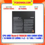  CPU AMD Ryzen 9 7950X3D BOX CHÍNH HÃNG ( 16 NHÂN 32 LUỒNG / 4.2 - 5.7 GHz / 144MB ) 