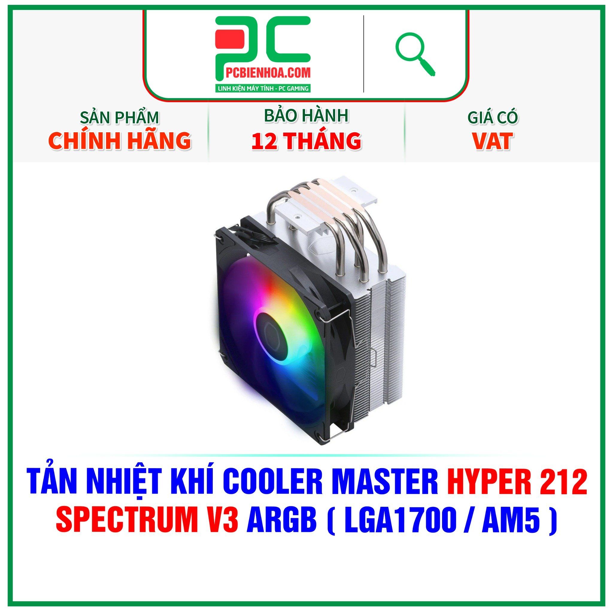  TẢN NHIỆT KHÍ COOLER MASTER HYPER 212 SPECTRUM V3 ARGB ( HỖ TRỢ SOCKET LGA1700 / AM5 ) 