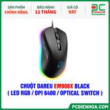 CHUỘT DAREU EM908X BLACK ( LED RGB / DPI 6400 / OPTICAL SWITCH ) 