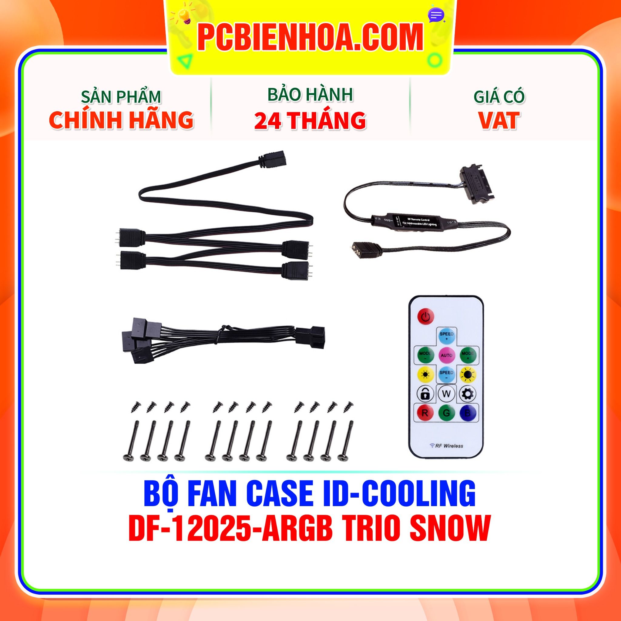  BỘ FAN CASE ID-COOLING DF-12025-ARGB TRIO SNOW 